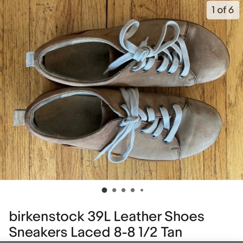 Tan leather Birkenstocks size 39L Laced Sneakers 8-8 1/2